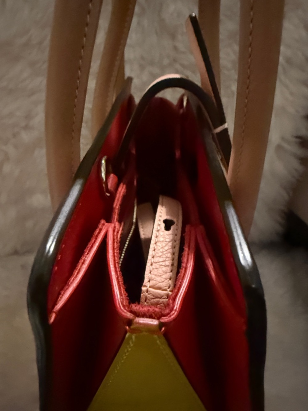 Christian Louboutin Pink Paloma Small Tote with Tan Leather Handles - Picture 3 of 10